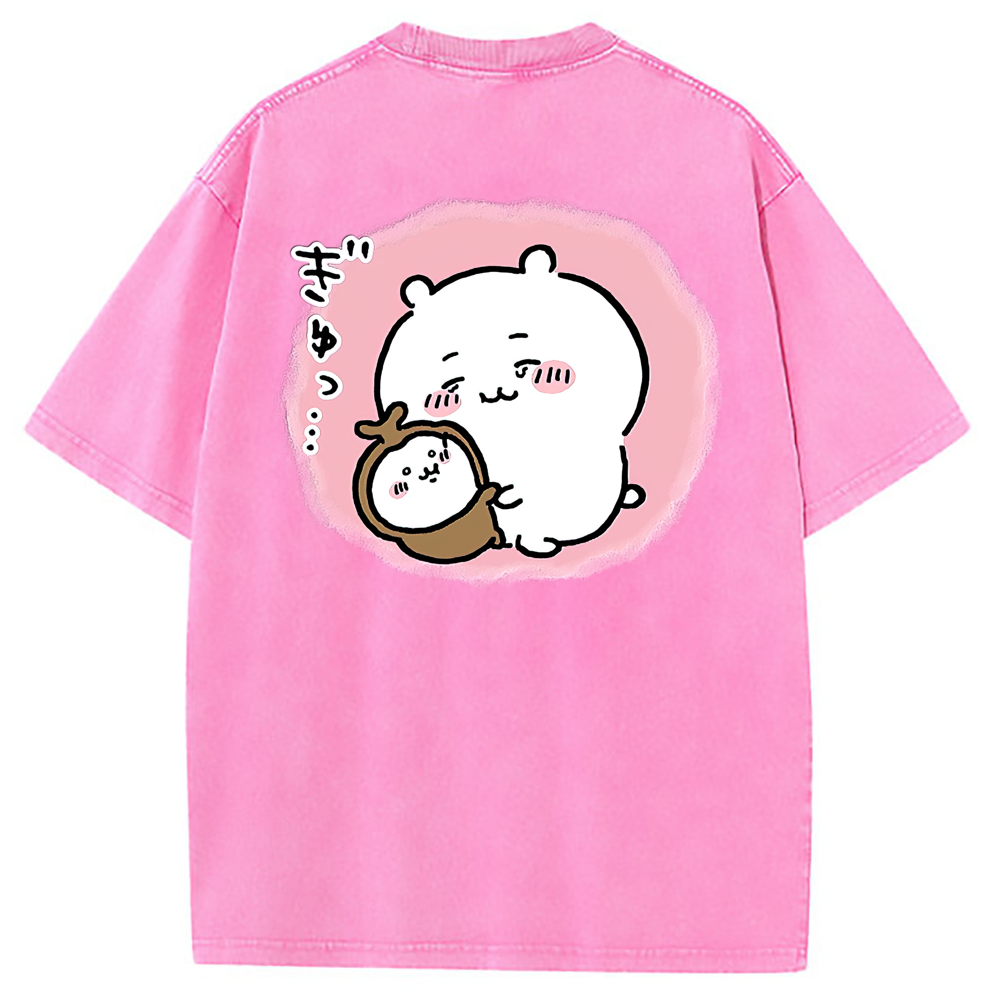 （画像用） ちいかわ ちいかわ Chii-kawa chiikawa 綿100% ヴィンテージ風 半袖Tシャツ（背面プリント）